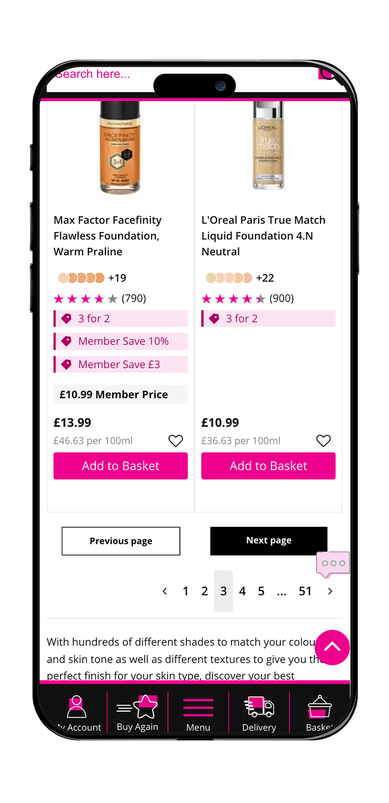 Superdrug, Load More PLP Buttons